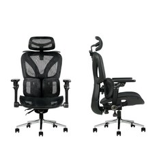 人體工學辦公椅 學生椅 SGS認證 7D扶手 雙翼護腰, 黑框