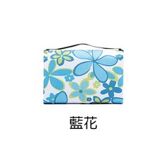人魚朵朵 戶外防潮野餐墊 600D牛津布加厚沙灘墊 露營草地墊 便攜折疊款, 藍花, 藍花