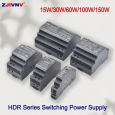 15W 30W 100W HDR DIN 레일 스위칭 전원 공급 장치 AC 100-240V ~ DC 12V, 01 12V, 02 30와트, 01 100-240VAC