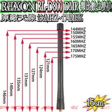 REXON RL-D800 DMR 原廠天線 VHF 136MHZ-174MH, 1個