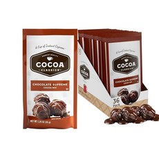 Cocoa Classics Chocolate Supreme 코코아 믹스 핫초콜릿 무지방 우유로 제작 뜨거운 물만 추가 핫 또는 아이스 코코아 만들기 글루텐 프리 및 코, 35.4g