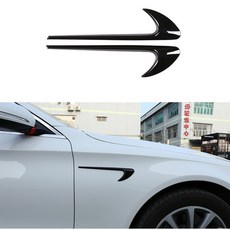 一對 鋼琴亮黑 ABS 葉子板 風刀 側風口 迴力鏢 側標 汽車外飾改裝, 1個