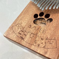 巴哈樂器&yitart 台灣獨家設計款烏克麗麗拇指琴，療癒二重奏卡林巴琴，絕對獨特，輕巧便攜, 1個, 獨家設計貓咪款17C04,漸層烏克麗麗(備註獨家聯名圖案)