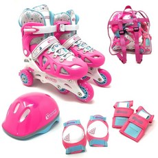 Chicago 아동용 보호 장비가 있는 인라인 트레이닝 롤러 스케이트 - 내구성이 뛰어난 성능의 롤러 블레이드 - 손목 가드 무릎 패드 및 백팩 - 패딩 하이탑 부츠