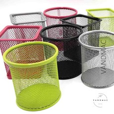 브이앤맥 원형 사각 철망 연필꽂이 사무실용 브이앤맥 악세사리 수납함