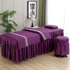 마사지 피부관리샵 침대 커버 이불 세트, M. 진보라