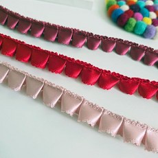 자투리 공단초음파맞주름 택1, 1개, 공단초음파맞주름 회분홍