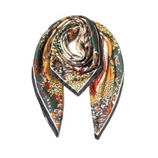 SHIROUYU 100% 멀베리 실크 스카프 109.2cm43인치 라지 스퀘어 숄 - 여성용 오버사이즈 머리띠 선물 포장 화이트-블루 141124, 옐로우-1