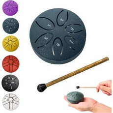 외부용 레인 드럼 정원용 비가 올 때 차크라 스틸 텅 차임벨 야외용 드럼퍼플, Navy Blue