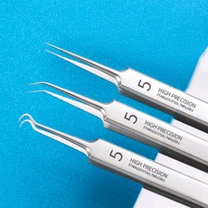 인그로운 헤어 제거 가닥 핀셋 뽑기 속눈썹 족집게 왁싱 매몰 트위저 헤어 미용 정밀 수염 털 여드름, S자형, 1개