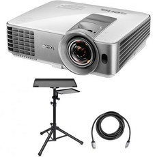 노트북 스탠드 및 액세서리 트레이가 포함된 BenQ TH575 풀 HD DLP 홈 시어터 게이밍 프로젝터 번들 HDMI 2.0 케이블, 노트북 스탠드 및 액세서리 트레이가 포함된 BenQ T