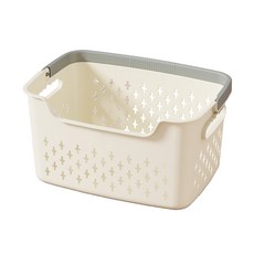 日式簡約可分類髒衣籃 小號 髒衣收納籃 髒衣籃, 中號, 奶油白色