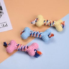 강아지 TPR 내구성 장난감 이갈이 뼈대 자동 훈련용, 1개, 묶은 끈 7.5x20cm 135g