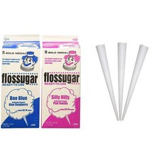 Eco Craft Stix 솜사탕 코튼 캔디 면사탕 설탕 친환경 공예 스틱 1개입 핑크 1팩, 1피트 (2개 묶음), 설탕 + 솜사탕 콘 100개, 1.147kg, 1개