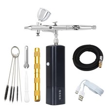 무선에어도색브러시 포터블 피규어 페인트 휴대용 미니 무선 에어 브러시 압축기 키트 스프레이 유형 C US 110vB 고전력 고압 무소음 쉬운 사용 공압 도구