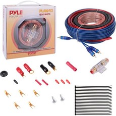 Pyle Car 스테레오 배선 키트 오디오 앰프 서브 우퍼 스피커 케이블 4 게이지 블루 PLAM40, Pyle Car 스테레오 배선 키트 - 오디오 앰프 서