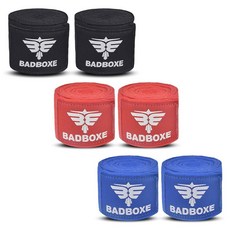BADBOXE 복싱 핸드 랩 길이 4.5m 457.2cm180인치 면-폴리에스터 혼방 엄지 루프가 있는 후크 및 루프 클로저 3가지 색상104219, BADBOXE 복싱 핸드 랩, 길이 4.5m, 457.