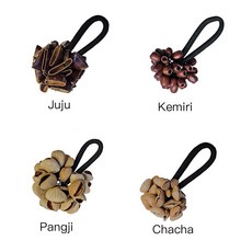 아프리카 팡기나무열매쉐이커 타악기 고무나무 팡기쉐이커 리듬악기 전통 딸랑이, 핸드벨 4개 세트