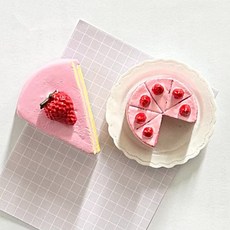 [2개 SET] 조각케이크 냉장고자석 푸드 미니어처 마그네틱 현관문 주방 마그넷, 1세트, 딸기케이크2종