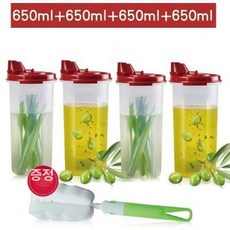 보틀 소스통 타파웨어 소스병, 650ML 세트 4개 레드, 1개