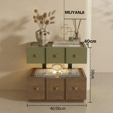 mir 침대헤드선반 수납침대 침대헤드틈새수납장, 불필요, 50x40x50cm, 상부 캐비닛 + 메이플 월넛 하부 캐비닛