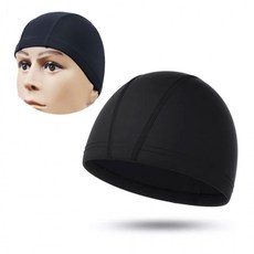 스판덱스 수영모 여성 남성 심플 검정 수영모자, 네이비, 1개, 네이비
