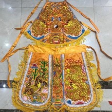 龍虎袍 五營乩童袍 刺繡均碼 成人穿, 橘黃