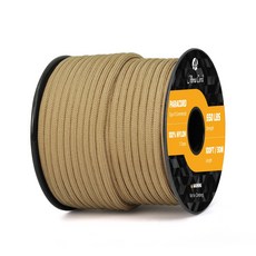 군용등급 550 파라코드 4mm 30m TypeIII 7심 100%나일론 낙하산 줄 캠핑 야외 활동 DIY 프로젝트, 탠 껍질