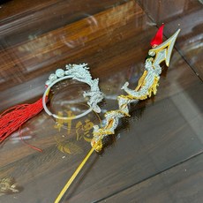 帥氣三叉太子槍 #太子槍 #太子配件 #兵器 #中壇元帥 #槍圈, 1個, 尺3用（雙色）