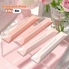 4팩 강접 양면 폼 테이프 롤러 6mm x 196인치 강력 접착 글루 러너 스크랩북 공예 용품 사무실 학교용 216253, Gradient Pink