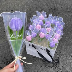 제너럴케이 모루 꽃다발 세트 DIY 키트 1송이 X5개, 퍼플