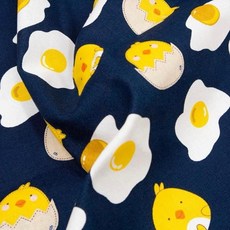 台灣製 5色小小雞棉麻布 特價出清 廚房清潔擦拭布 可愛圖案, 深藍, 1個