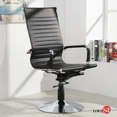 LOGIS 高吧椅 旋轉皮椅, 黑, 1個