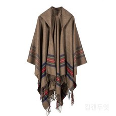 케이프숄 여성 판쵸 체크 후드 망토 숄케이프 케이프 K12