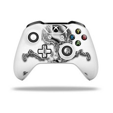 XBOX One SX 컨트롤러와 호환되는 WraptorSkinz 데칼 비닐 스킨 랩 - 크롬 스컬 온 화이트컨트롤러 미포함, XBOX One SX 컨트롤러와 호환되는 Wraptor