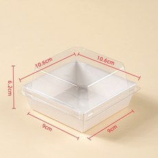 웨딩 케이크상자 투명 뚜껑 케이스 케이크 포장박스 심플, 1개, 작은 정사각형 순백색