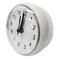 방수 욕실시계 화장실 시계 주방 흡착 벽시계, 화이트2개