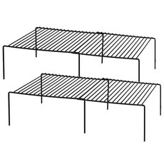 아워리빙 길이조절 접시 정리대, 2개, 블랙