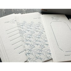 OEDA LETTERPRESS 活版印刷盒裝小卡套組, 1個, 01.淺藍色 CB014, 淺藍色