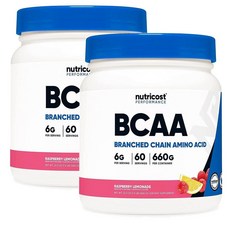 뉴트리코스트 BCAA 파우더 2:1:1 라즈베리 레모네이드, 2개, 660g