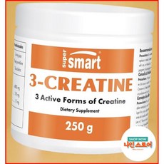 슈퍼스마트 3크레아틴 파우더 고강도 크레아틴 복합체 모노하이드레이트 인산염 피루베이트 포함 스포츠 성능 비유, 슈퍼스마트 3크레아틴 파우더 고강도 크레아틴 체 모노하, 1개, 250g