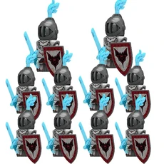 중세 전쟁 성 늑대 팩 피규어 작은 입자 빌딩 블록 슈트 소년 선물 어린이 장난감, 05 10Pcs