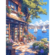 페인트바이넘버스 풍경캔버스아트 페인팅키트 DIY그림그리기 명화그리기 인테리어장식 세트형, 1개, 9990949 60x75cm 프레임 없음