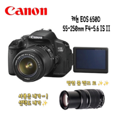 Canon EOS 650D 18-55mm 50mm 55-250mm 렌즈 풀패키지, 55-250mm II