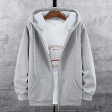 오버핏 기모 후드집업 심플 빅사이즈 남여공용 루즈핏 후드티셔츠