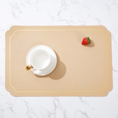 Rudimore皮革防水桌墊 4個組, 淺褐色的