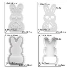 토끼 홀 분위기 램프 레진 몰드 부활 피규어 석고 실리콘 장식, 2. 1set molds