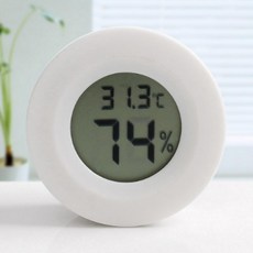 아기 반려동물 미니 디지털 온습도계 (화이트 원형) 신생아온습도계 도마뱀온습도계 아기선물 출산선물 장마용품 육아용품 베이직스타일 미니온습도계 신생아선물, 1개
