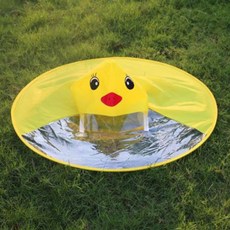 아기오리우비 모자 어린이우비 우산 노랑 비옷 캡우산 kc인증 어린이인증