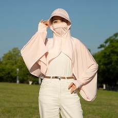 冰絲防曬披肩女夏季新款連帽防曬衣寬鬆透氣遮陽斗篷戶外開車外套